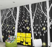 Wholesale Wallpapers CJSIR Customized Large Wall Painter With Nordic Minimalist Night Million Drops Of Light Deer Forest Background Wallpaper Decor1