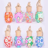 Wholesale Hanging Rope Polymer Clay Empty Bottles ML Essential Oil Perfume Car Decoration Mix Colors Car Diffuser Bottles LX3661