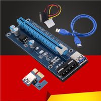 Wholesale VER PCIe PCI E PCI Express x to x Riser Card USB Data Cable SATA Pin IDE Molex Power Supply
