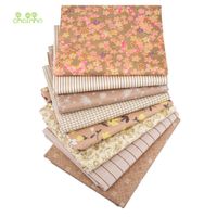 Wholesale Chainho Brown Floral Series Printed Twill Cotton Fabric Patchwork Cloth For DIY Sewing Quilting Baby Children Material