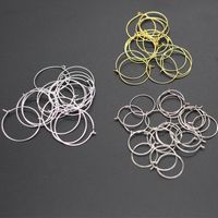 Wholesale 50pcs Gold Round Circle Wire Earring Hoops mm mm Hypoallergenic Stainless Steel Earring Loops for DIY Jewelry Findings