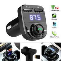 Wholesale FM x8 Transmitter Aux Modulator Bluetooth Handsfree Car Kit Car Audio MP3 Player with A Quick Charge Dual USB Car Charger
