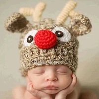 Wholesale Beanie Skull Caps MeetLife Elk Knitted Hat Christmas Reindeer Thick Thread Child Baby Boys Girls Pography Accessories1