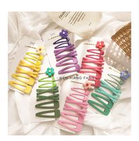 Wholesale 7Pcs Set Candy Color Flower Hairpins BB Hair Clip Hairpin Girls Yellow Blue Barrettes DIY Hair Headwear Hot Accessories Pink