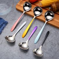 Wholesale Spoon soup stainless steel web celebrity spoon round tableware deepened spoon for soup long short tool T3I51557 J2