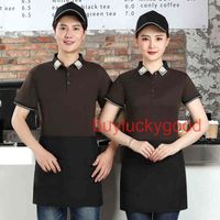 Wholesale Brand Tracksuits Men s T shirt printed summer short sleeve restaurant waiter enterprise garment customization