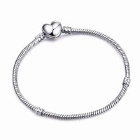 Wholesale Pandora Sterling Silver Heart Bangle Clasp Snake bone Chain Bracelet Snake Women Christmas Gifts