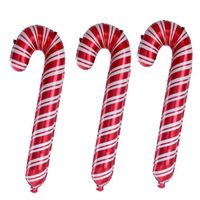Wholesale Christmas Crutches Foil Balloons Xmas Balloon Inflatable Toys Christmas Decorations Children New Year Gift Event Party Supplies