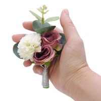 Wholesale Gifts for women Wedding Boutonniere Rose Flower Red Buttonholes Corsage Groom Groomsmen Man Boutineer Flowers Homecoming Prom Party Suit Decor Y211229
