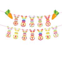 Wholesale Cute Bunny Rabbit Banner Garland Kids Baby Shower Birthday Party Bunting Easter Decor Take Photo Tools Photograph Decoration by sea GWE11573