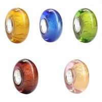 Wholesale Other Emith Fla Real Sterling Silver Large Hole Colorful Murano Glass Bead Fit Original European Troll Charm mm Bracelets1