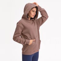 Wholesale L Autumn Winter Hooded Outdoor Leisure Sweater Gym Clothes Women Loose Thick Yoga Tops Hoodies Running Fitness Exercise Coat Sweatshirt