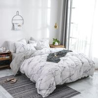 Wholesale 100 Cotton Duvet Cover Set Fashion Marble White Women Girls Home Bedclothes Soft Bedding Comforter Cover Twin Queen King Size1