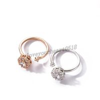 Wholesale Fidget Anxiety Rings for Women Adjustable Open Ring Set Spinner Cubic Zirconia Flower Butterfly Bead Stress Relief Stackable Jewelry