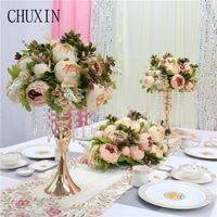 Wholesale Decorative Flowers Wreaths CHUXIN Artificial Peony Flower Row Table Wedding El Sign In Taiwan Road Lead Home Christmas DIY Decoration