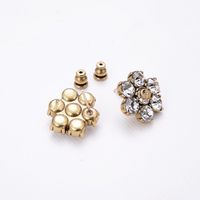 Wholesale Luxury Designer Jewelry Women Earrings Diamond Stud with letter stamp Brass with gold plated pearl earring elegant fashion jewelry