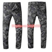 Wholesale 2021 High quality Mens jeans Distressed Motorcycle biker jeans Rock Skinny Slim Ripped hole stripe Fashionable snake embroidery Denim pants