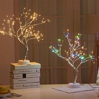 Wholesale Tree Shaped LED Lamp Bonsai Style Led Copper Wire DIY USB Night Light Touch Switch Control Christmas Decorative Light Gifts