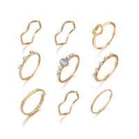 Wholesale Pendant Necklaces set Punk Gold Wide Chain Rings Set For Women Girls Fashion Irregular Finger Thin Gift Female Knuckle Jewelry Party