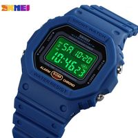 Wholesale Wristwatches SKMEI Japan Digital Movement Men Wrist Watches Calendar Countdown Bar Waterproof LED Electronic Male Clock Montre Homme1