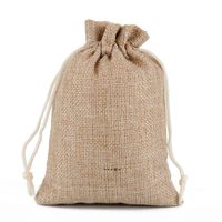 Wholesale NEWMini Pouch Jute Bag Linen Hemp Small Drawstring Bags Ring Necklace Jewelry Pouches Wedding Favors Gift Packaging RRD13121