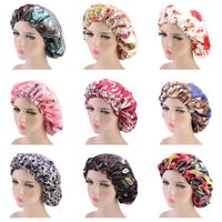 Wholesale Women Double layer Silky DU RAG Hair Cover Accessories Wave Caps Rags floral Bonnet Salon Hat Turban Durag doo rag Headwrap