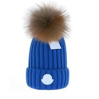 Wholesale 2021 beanie New Winter caps Knitted Hats Women bonnet Thicken Beanies with Real Raccoon Fur Pompoms Warm Girl Caps pompon beanie
