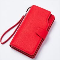 Wholesale Hot Sale Wallet Female PU Leather Wallet Clutch Purse Red Fold Women Zipper Wallets Purse Strap Money Bag Coin Female Purse For iPhone