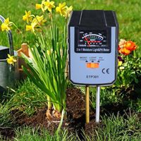 Wholesale Analog in Moisture Meter with Light Soil PH Test Function Garden Farming Tool