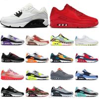 Wholesale 90 mens Casual shoes women trainers USA Green Camo infrared UNC Lime Laser Blue Rose Supernova Turquoise men outdoor sports GT3S