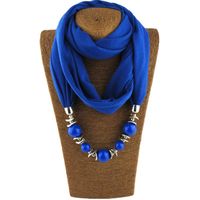 Wholesale Scarves Fashion Solid Jewelry Statement Necklace Pendant Scarf Head Women Foulard Femme Accessories Muslim Hijab Stores