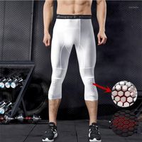 Wholesale Running Pants Honeycomb Padded Compression Gym Leggings Men Tights Long Knee Support Fitness Shorts Jogging Sweatpants Sport