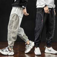 Wholesale Japanese Fashion Casual Cargo Pants Men Corduroy Spliced Designer Loose Fit Joggers Harem Trousers Streetwear Hip Hop Sweatpants