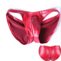 Wholesale Mens Leica Rubber Bright Faux Latexy Low waist Cock Pouch Socks Briefs Underwear For Stage Show