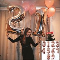 Wholesale Happy New Year Wedding Birthday Party Numbers Balloons Decoration Holiday Supply Inch Number Balloon Digit Helium Globos