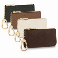 Wholesale Top quality fashion colors KEY POUCH coin purse Damier leather holds classical women men holder small zipper Key Wallets with box and dust bag