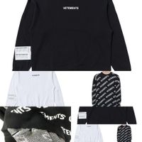 Wholesale Vetements Black Allover Sweatshirts Men Women Vetements Crewneck Hoodie Us Size Thick Material Vtm Hoodies Inside Tag Q1222