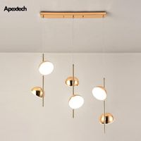 Wholesale Chandeliers Plated Gold LED Chandelier Minimalist Dining Room Ceiling Hanging Lights Kitchen Island Lighting Fixtures Indoor Decor Luminaire