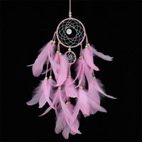 Wholesale Originality Dream Catcher Wind Chime Net Two Rings Study Room Wall Hanging Feather Simplicity Decoration Pendant Gift Pink Hot Sale ms M2