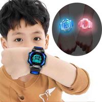 Wholesale Children s electronic watches color luminous dial life waterproof multi function luminous alarm clocks watch for boys and girls