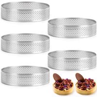 Wholesale Baking Moulds Circular Stainless Steel Tart Ring French Dessert Perforation Mold Mousse Fruit Pie Quiche Cake Cheese Mould