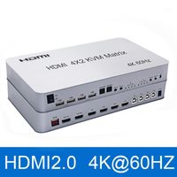 Wholesale 4 Port USB KVM Matrix X2 dual monitor K Hz HDR Switch Splitter in out Switcher Support Keyboard Mouse1