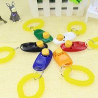 Wholesale Dog Button Clicker Pet Sound Trainer with Wrist Band Aid Guide Pet Click Training Tool Dogs Supplies Colors pc