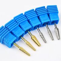 Wholesale 6 Types Tungsten Carbide Nail Drill Bit Gold Silver Color Burr Bits For Manicure Drill Accessories Milling Cutter Tools