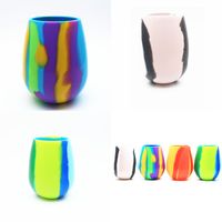 Wholesale Wine Glass Camouflage Silicone Beer Glass Unbreakable Stemless Cups Collapsible Coffee Mugs Resuable Drinkware Designs Optiona N2