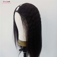 Wholesale Lace Wigs Envy Look Human Hair U Part Kinky Straight Frontal Wig Natural Density Upart For Black Women Salon