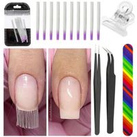 Wholesale Nail File Tweezers for Building Fibernails Acrylic UV Nail Salon Fiberglass Extension Tool Kit