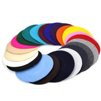 Wholesale Berets Trendy Charm Solid Color Winter Warm Wool Women Beret French Artist Beanie Hat Cap For Female Fashion Accessory Lady Gifts