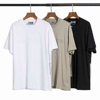 Wholesale Hot Selling Essentials Men T shirt Spring and Summer New Fog Double Line Embossed Letter Round Neck Pullover Short Sleeve Men s and Women s Same Batch
