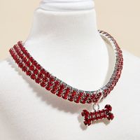 Wholesale Hot Bling Rhinestone Dog Necklace Collar Diamante Jeweled Pendant for Pet Puppy All Seasons New cute